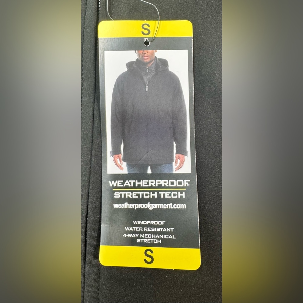Weatherproof Men's streach tech Jacket Windproof Water Resistant black small - Picture 7 of 8